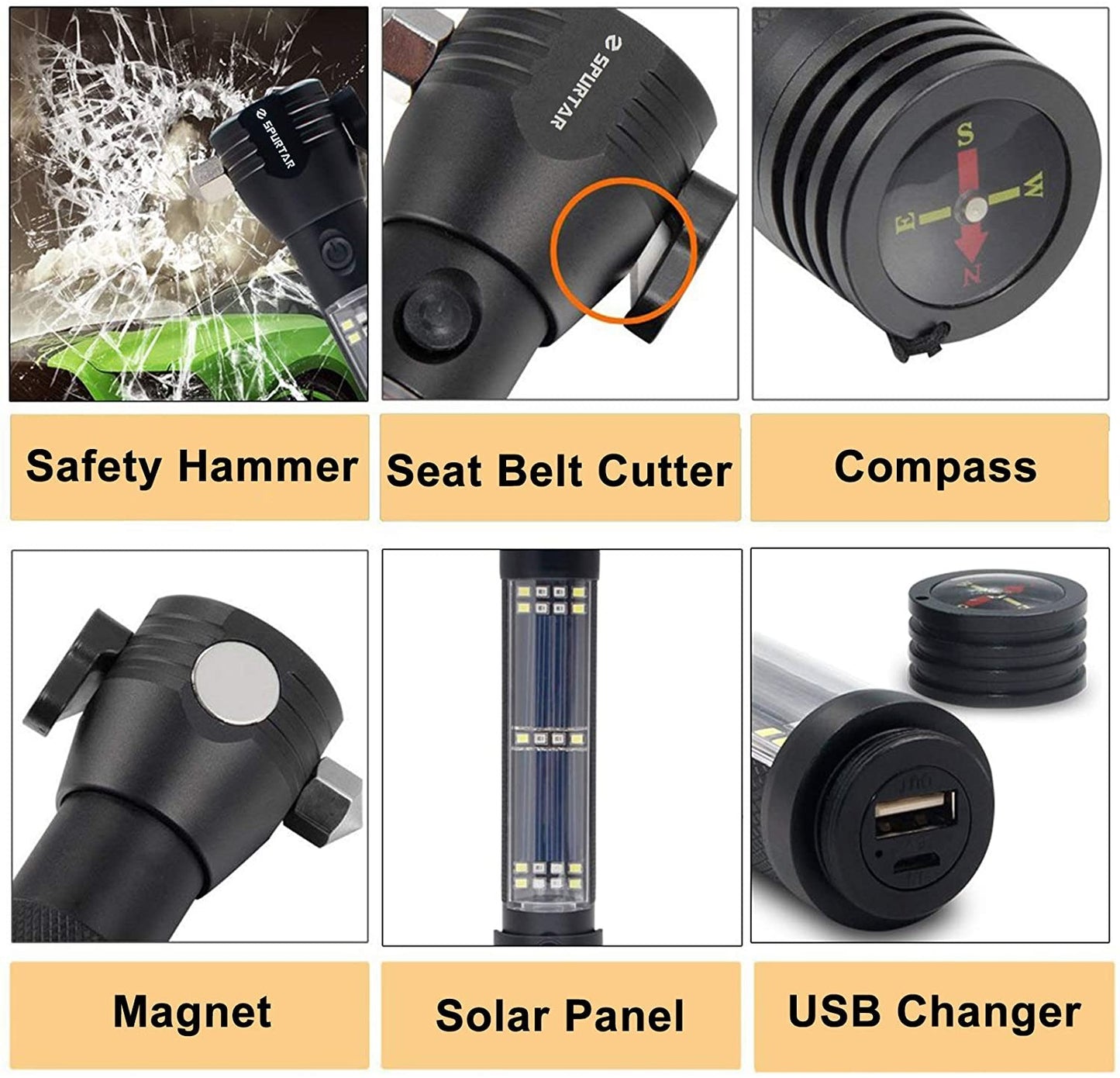 USB Rechargeable Solar LED Torch