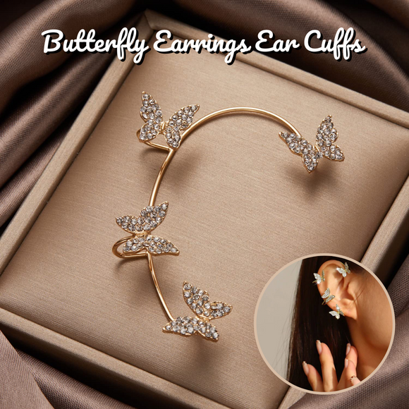 Butterfly Earrings Ear Cuffs 1 Pair