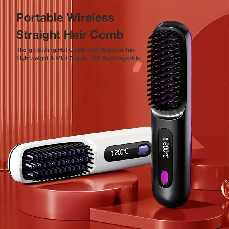 Portable Wireless Hair Straightener Comb