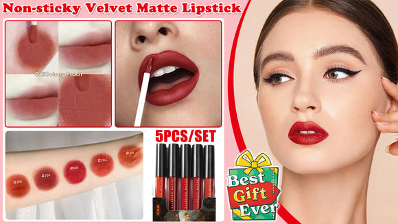 5 Pcs Non-Sticky Velvet Matte Lipstick Set
