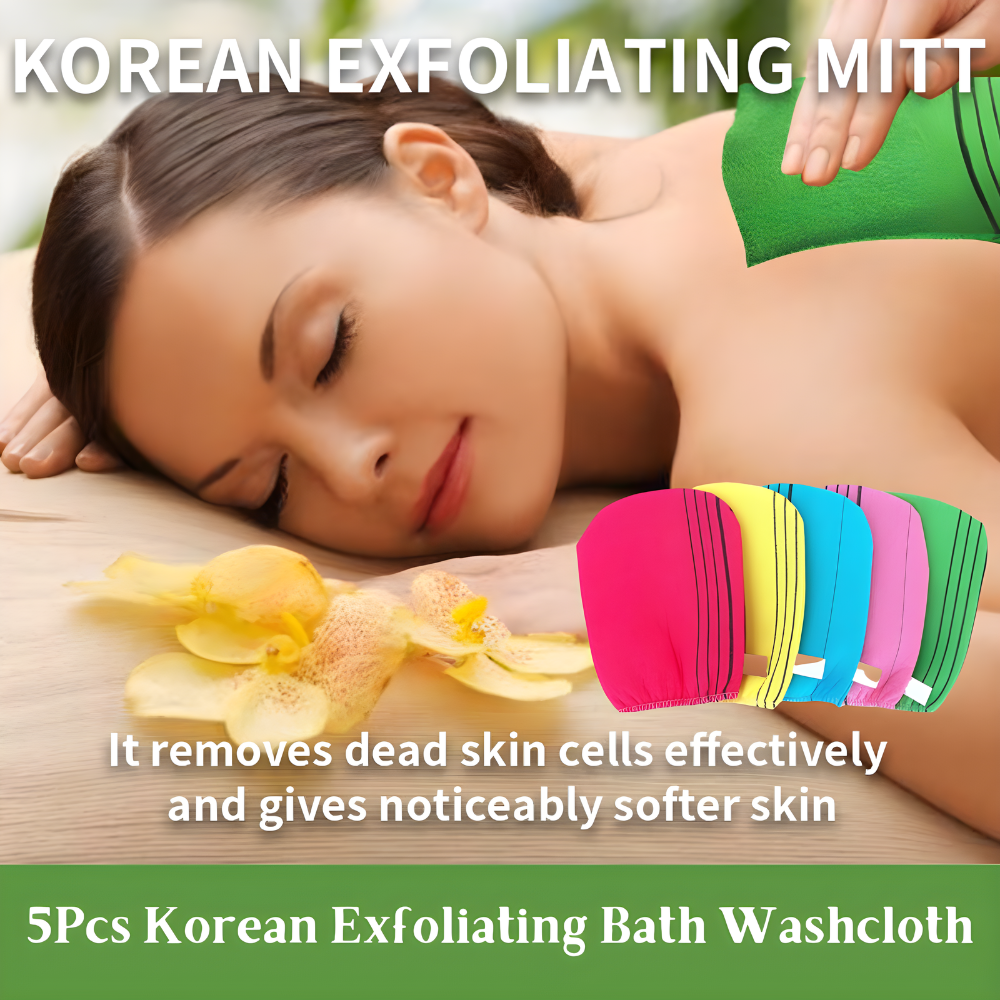 5Pcs Korean Exfoliating Bath Washcloth